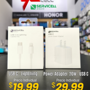 Cable de cargador Servicell para Apple - USB C a Lightning 1M